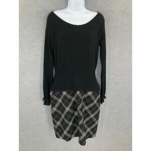 WHBM Dress Womens Sz‎ 10 Black Plaid Skirt Academia Preppy Tween Schoolgirl